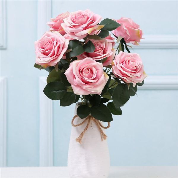 

decorative flowers & wreaths 10 heads rose artificial french bouquet silk flower for wedding home party decoration fake table