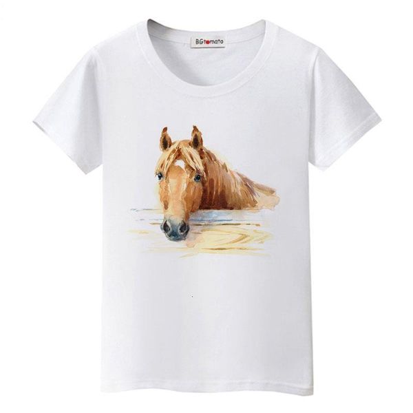 

super cool 3d horse tshirt cool summer funny tees original brand casual shirt lovely 3d horse t-shirt, White