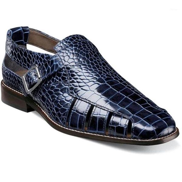 

dress shoes men sandals 2021 fashion luxury hollow leather pointed toe leisure summer outdoor beach roman plus size 481, Black