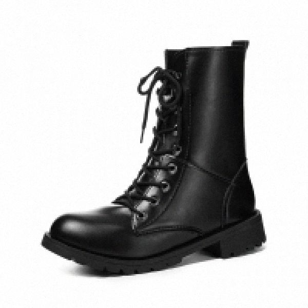 

Couples Popular Motocycle Boots Size 35 -42 Women High-Top Combat Boots Men Leather For Women Casual Luxury Military Boot Army #xb27, Black