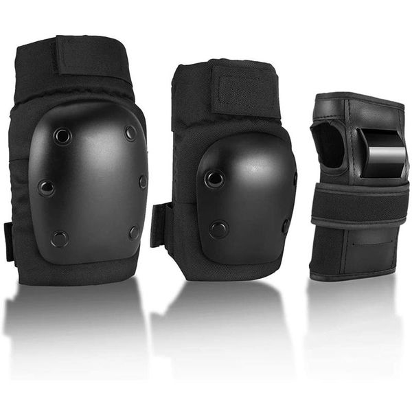 

skateboard pads kids youth knee pads bracer, for skateboarding inline roller skating cycling biking bmx bikes scooter, Black;gray