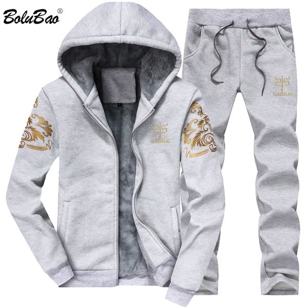

bolubao tracksuits men sweatshirt sporting sets winter jacket + pants casual clothing men's track suit sportswear coat q1217, Black;white