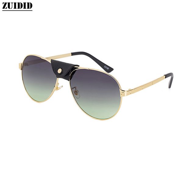 

fashion leather button female classic retro trend glasses male driving personality sunglasses with the same paragraph