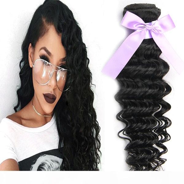 

brazilian deep wave hair 4 pcs lot brazilian deep wave 6a unprocessed virgin brazilian hair 3 4 bundles deep wave curly, Black