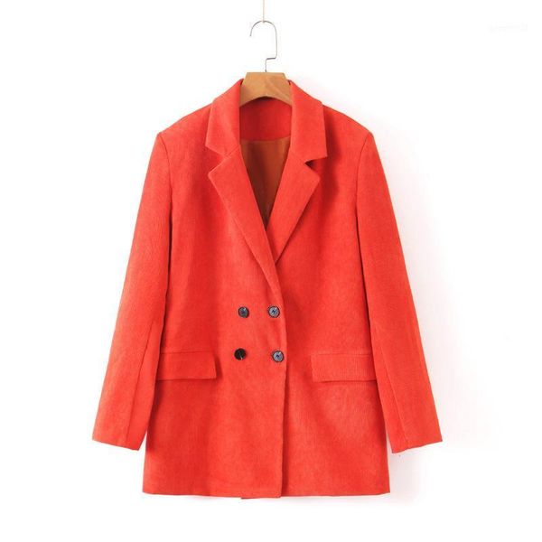

genayooa office blazer women jacket women blazers and jackets both row buckle orange man's suit loose coat woman1, White;black