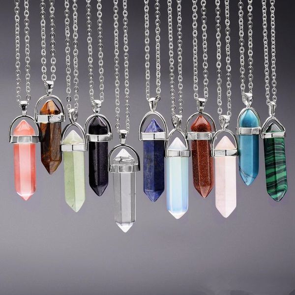 

steel necklace gold jewelry chain silver natural stainless stone pendants statement chokers rose quartz healing crystalse5vm