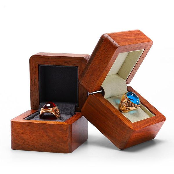 

wood wedding jewelry boxes and packaging display luxury ring pendant beauty jewellery box gift, Pink;blue