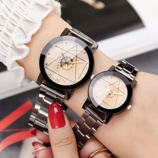 

personality korean men's fashion turntable watch student couple watch women's steel band quartz pair watch vx0y, Slivery;brown
