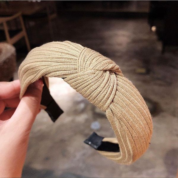 

women's printed fabric headbands knotted hairband for women hair accessories girl hair bands stripe head wrap korean h wmtffs, Black;brown