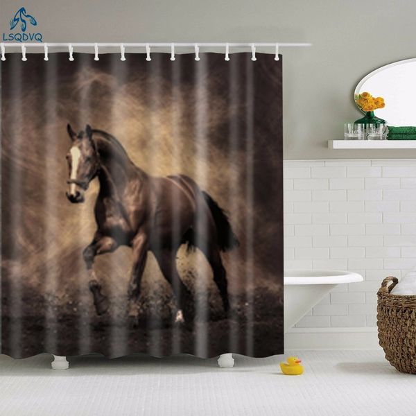 

lovely animals elephant deer horse ocs fabric waterproof polyester shower curtain for bathroom decor with hooks 180x180cm