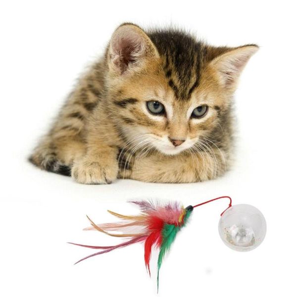 

cat vibrating flashing light drawstring feather feather tumbler ball toy suitable for all types of pets