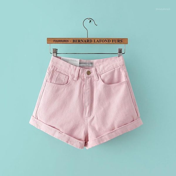 

women's jeans fashion slim high waist women denim punk shorts preppy style loose casual short student female thin solid color summer1, Blue