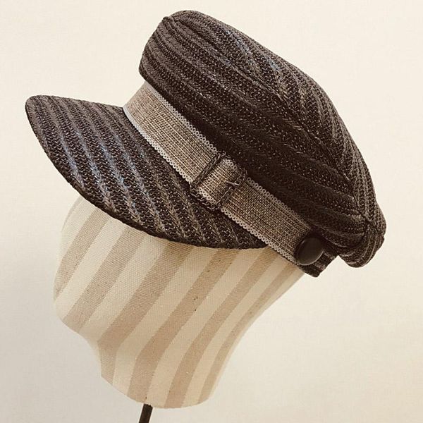

stingy brim hats classical summer hat women gold thread lace band straw visor sboy caps beret octagonal outdoor sun gorras female, Blue;gray