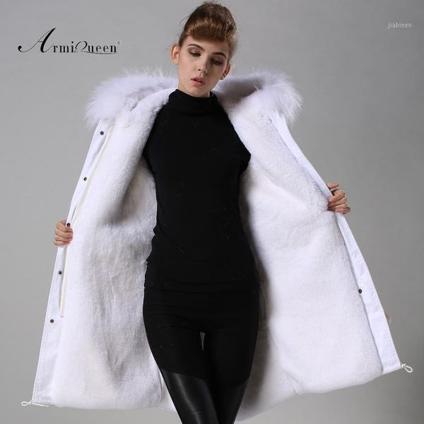 

casual white long fur parka ladides winter faux fur lined warm furs jacket1, Black