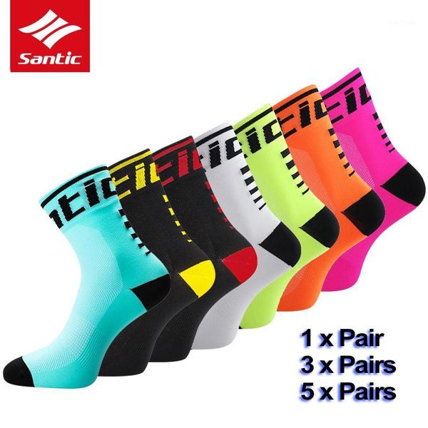 

sports socks santic cycling men women breathable basketball outdoor sport running football pro bike bicycle1, Black