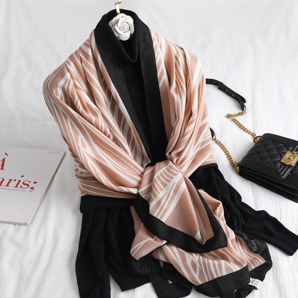 

New Arrival 2020 Brand Women Hijab Winter Cotton Feel Scarf Foulard Femme Scarves Female Beach Shawl Bandana Poncho1, Blue;gray