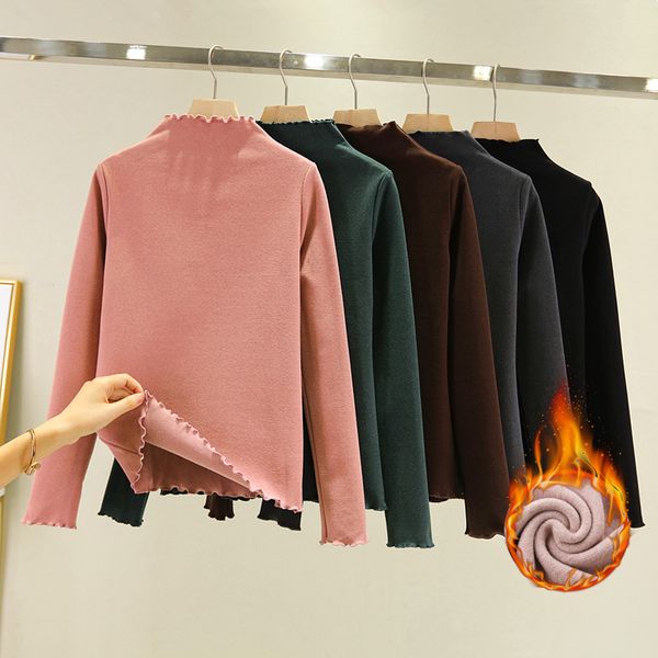 

pregnant women's bottoming shirt autumn with medium length loose fashionable t-shirt and plush warm winter clothes, White