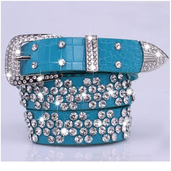

dinisiton new brand new fashion female leather belt female full of diamond drill wide belt rhinestone belts cin jllgoq, Black;brown