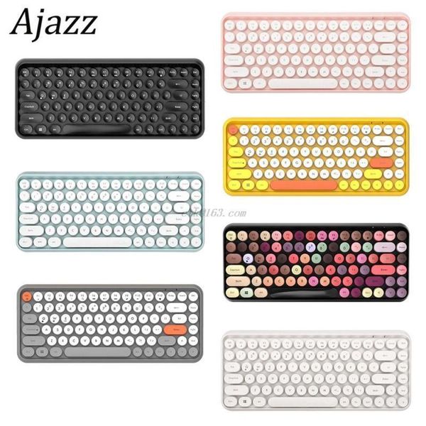 

ajazz 308i wireless bluetooth keyboard round key cap gaming keypad with 84 keys for /an-droid/windows systems1