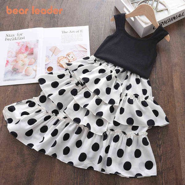 

bear leader girls fashion clothing sets summer kids baby sleeveless vest and polka dot dress outfits 2pcs children korean suits y220310, White
