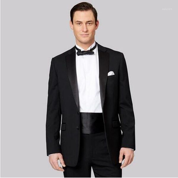 

black men suits satin wedding prom costume slim fit male blazer wedding suits groomsmen tuxedos (jacket+pant)1, White;black