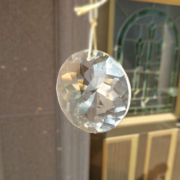 

1pc bling suncatcher round glass art sun charm crystal pendant hanging drop lamp prism part diy 45mm home decor h bbygdm