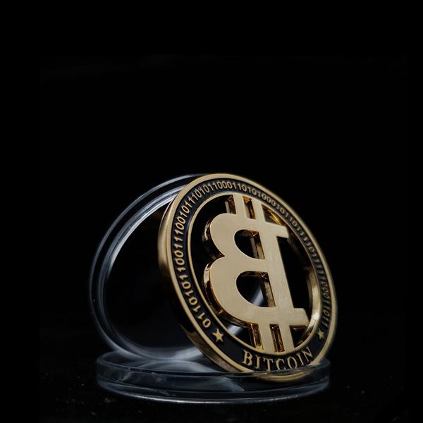 

rh позолоченные полы полый биткойн монета коллекционное искусство коллекция подарок физический памятник casascius bit btc metal f bbyblg