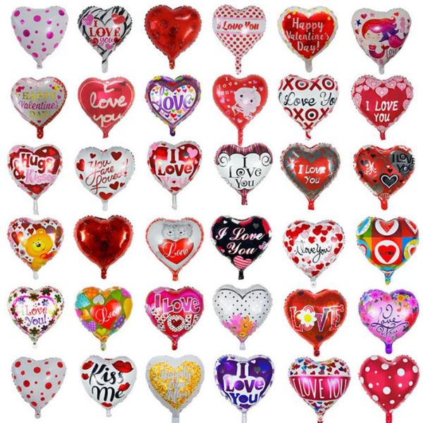 Valentinstag-Party-Luftballons, herzförmiger Ballon, „Ich liebe dich“, Aluminiumfolien-Ballon, Hochzeitsfeier-Dekoration, 9 Designs, YG983