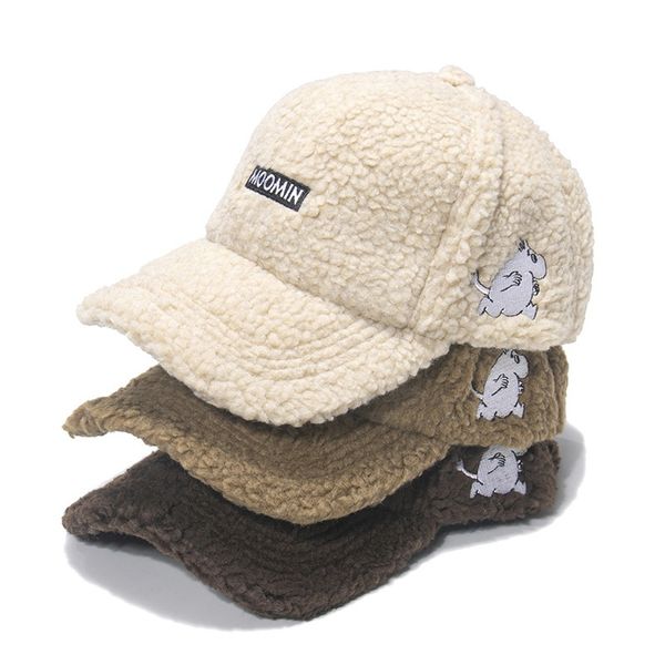

new lamb hat womens autumn and winter fashion all-match cute keep warm baseball cap plush baseball cap wmtdtx petsyard, Black;white