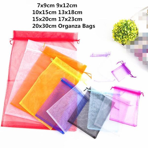 

10pcs 15x20 17x23 20x30 organza bag pink blue organza bag wedding pouches gift jewelry packaging birthday party supplies1