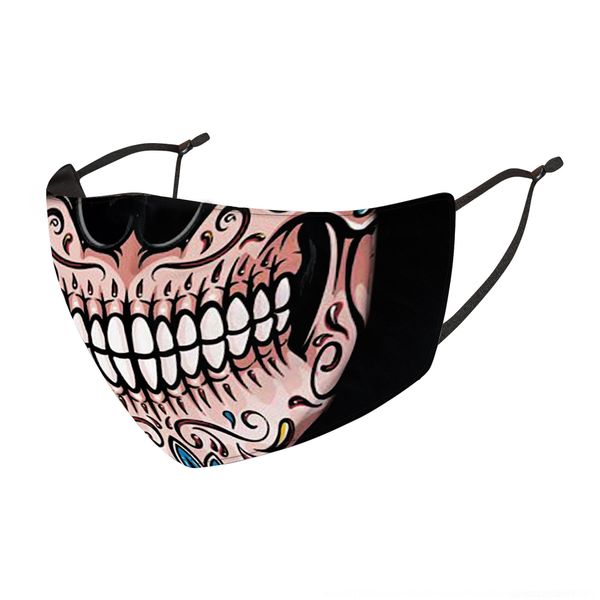 

ecyb fashion cartoon washable face mouth mask with breathing valve kids children cover pm2.5 outdoor environment mouth masks facial 100pcs, Black