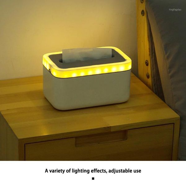 

tissue boxes & napkins box with night light home kitchen bedroom plastic car holder case organizer decoration tools1