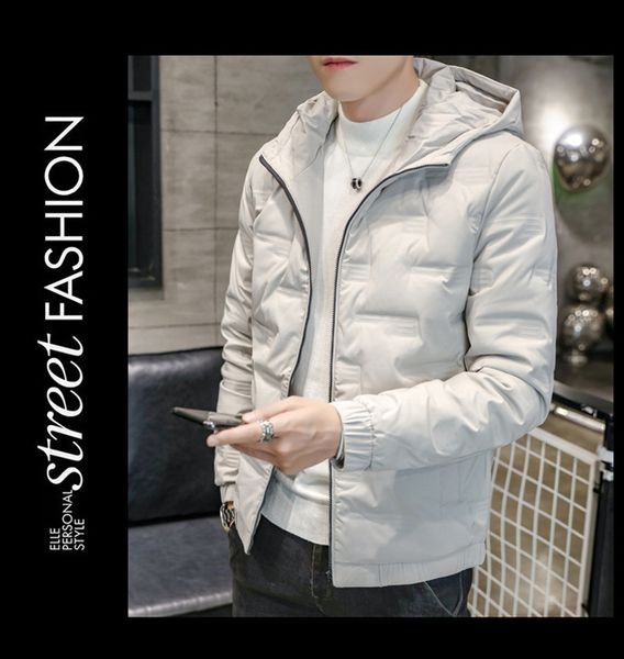

2020 new autumn/winter men's outerwear thin down jacket for men winter youth pure color men warm coat q1209, Black