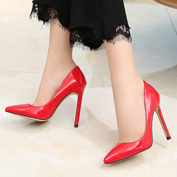 

women dress high heels 11cm pumps party shoes plus size latest high heels pointed toe casual daily officemultifunction, Black