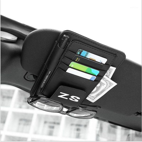 

pu leather visor card storage sun visor organizer tool pouch bag card storage pen glasses holder for mg zs1