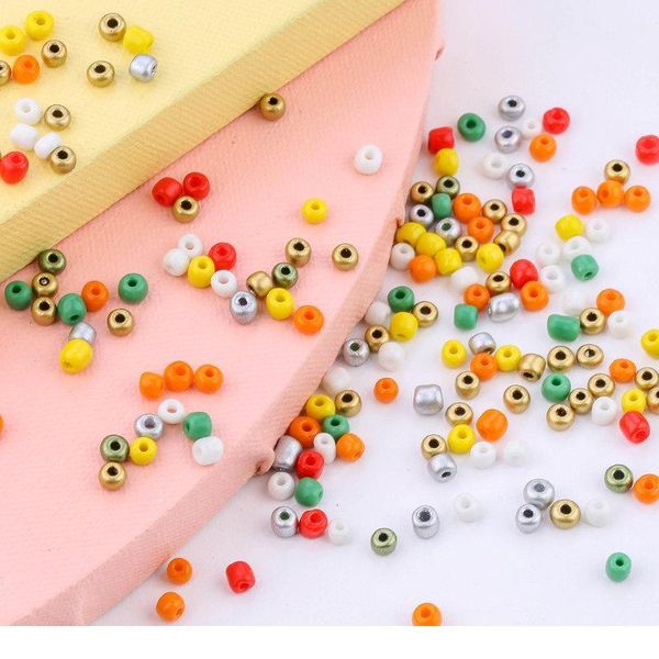

m-4mm round colorful seed beads charms silver color glass beads for bracelet necklace earrings diy jewelry making 30g jlluem