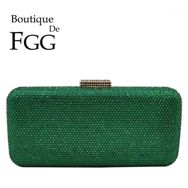 

boutique de fgg emerald green women crystal clutch purses evening bags formal party cocktial handbags bridal wedding clutch bag1