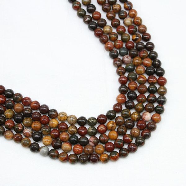 

1strand lot 4 6 8 10 12mm natural stone red picasso bead round loose spacer beads for jewelry making findings diy bracelet bead h wmtezd