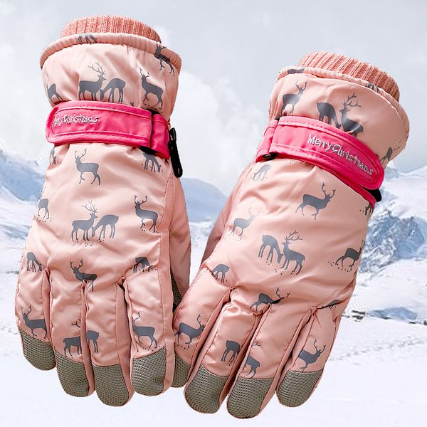 

winter warm ski gloves waterproof men women outdoor cycling down cotton thickened plush thick type cold and windproof