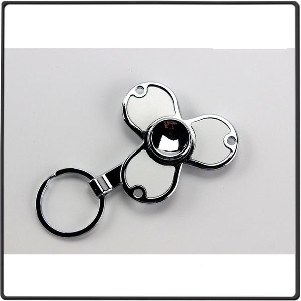 

gyroscope spinning key keychains for chain sublimation jewelry thermal transfer printing diy blank material wholesales, Silver