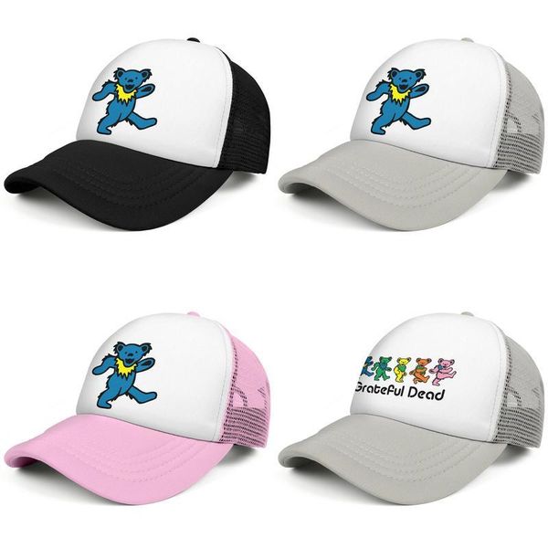 

grateful dead bear blue fashion trucker cap adjustable baseball hat five dancing bears tropical grateful dead rainbow lbts, Blue;gray