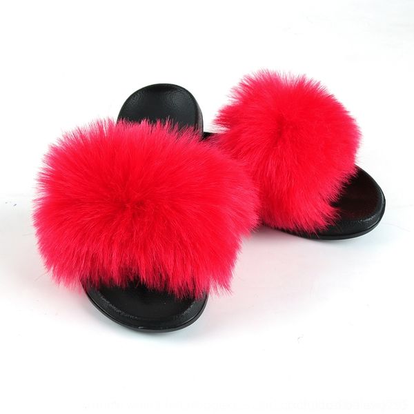 

xekq women furry slippers ladies shoes cute plush rabbit hair slippers sandals design fur lj200903 warm slippers women women's slides f, Black