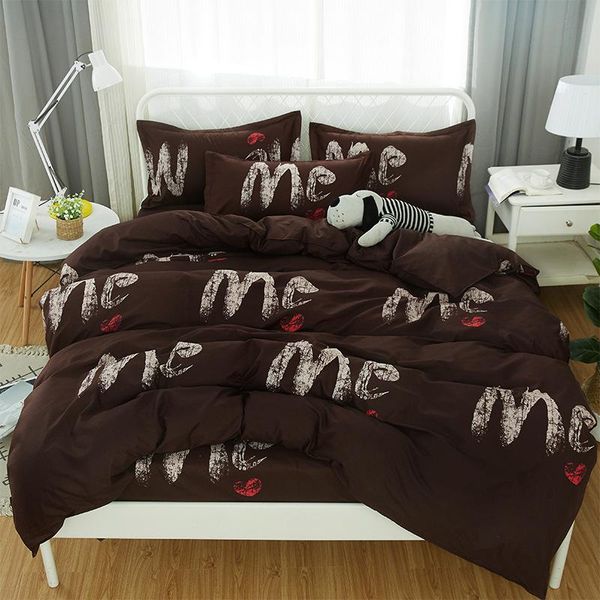 

letter alphabet printed bed cover set kid boy duvet cover child bed sheets and pillowcases comforter bedding set 61037