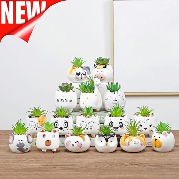

cute animal flower pot ceramic vase planter deskornaments home decor garden pot succulent p wmtcie