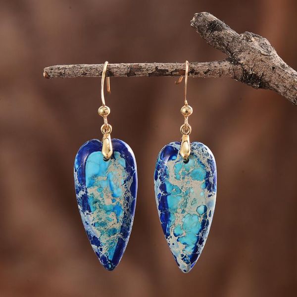 

blue water drop hook drop earrings women lucky jewelry, Silver