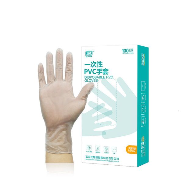 

factoryf4pbpowder 100pcs disposable clear vinyl pvc latex gloves