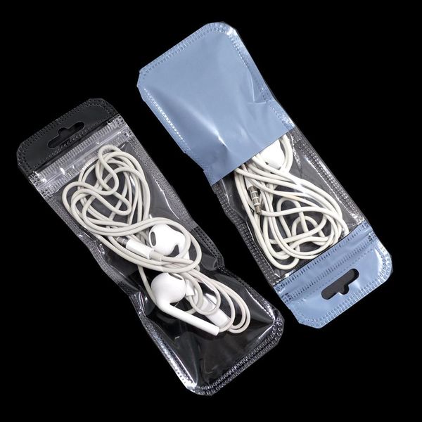 

200pcs clear black plastic ziplock package bag with hang hole data line electronic supply storage bags reclosable zipper pouches h bbyxcq