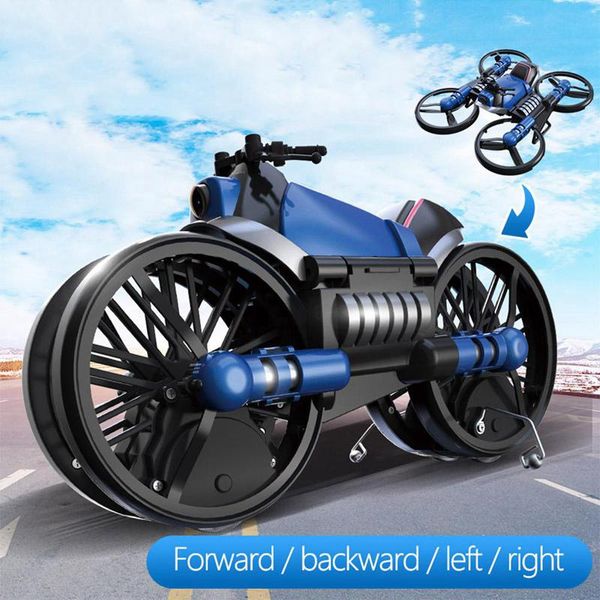 

2-in-1 motorcycle folding rc drone with 2mp camera wifi fpv aerial pgraphy electric deformation helicopter rc quadcopter toy
