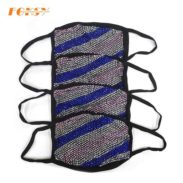 

rhinestone custom design bling transfer crystal motif for party face mask 0hxs