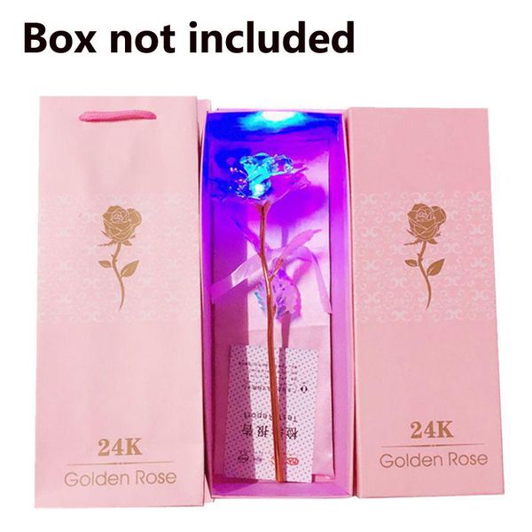 

1pc lighting rose valentine's day creative gift 24k aluminum foil rose gold lasting eternal love wedding decoration lover